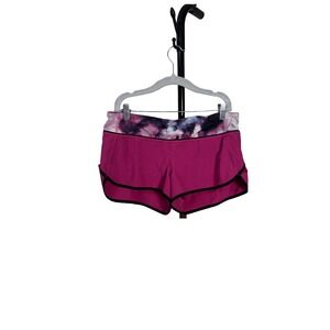 Lululemon Running Speed Shorts Pink Blooming Pixie Multi Womens‎ Size 8 Athletic